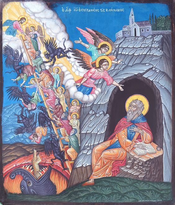 Greek orthodox icon of the Ladder of Divine Ascent