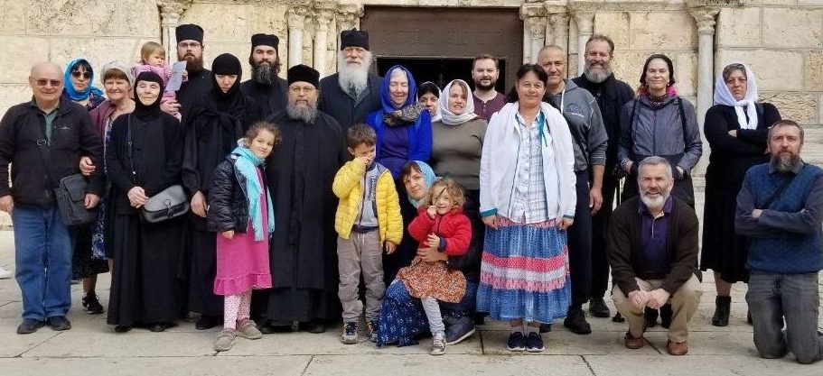 Our 2022 Pilgrims outside the Holy Church of the Dormition of the Most Holy Theotokos.