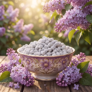 A bowl of Parma Lilac Orthodox incense.